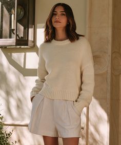 Chloe Crewneck Ivory In 100% breathable cotton, it’s a classic silhouette in a casual cropped style—perfect for welcoming warmer weather. Dresses Date Night, Black Dress Prom, Jenni Kayne, Black Wedding Dresses, Date Night Dresses, Cropped Style, Classic Silhouette, New Arrival Dress, White Mini Dress