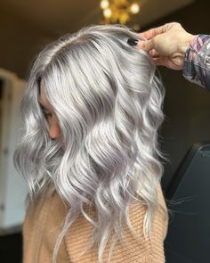 33 Icy Blonde Hair Ideas for a Fresh Look in 2024 | Trending Styles Silver Hair With Dimension, Light Gray Hair Color Platinum Blonde, Icy Platinum Blonde Balayage Dark Roots, Icy Grey Blonde Hair, Icy White Blonde Hair, Icy Ash Blonde Hair, Dark Roots Blonde Hair Balayage, Icy Blonde Hair Color, Icy Blonde Balayage