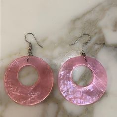 Were Never Worn Dream Accessories, Pink Circle, Rectangle Earrings, Pink Earrings, Circle Earrings, Earrings Color, Jewelry Earrings, Women Jewelry, Silver