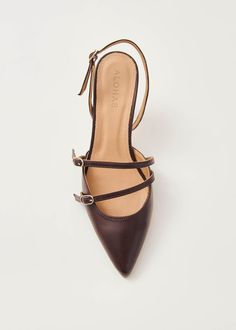 Joelle Brown Leather Pumps | ALOHAS