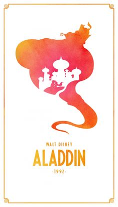 the poster for walt's upcoming movie, alaadd in orange and pink