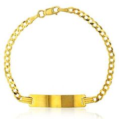 Id Bracelets, Gold Baby, Cuban Link, Solid Yellow, Yellow Gold, Bracelet, Yellow, Gold