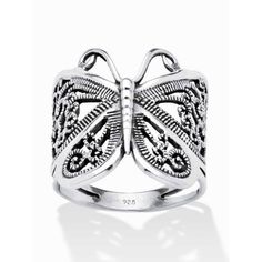 Wrap this chic butterfly around your finger to celebrate positive change and grace. It's a fashionable piece that makes a statement with an intricate scrolling design and goes with anything in your wardrobe. .925 sterling silver. Sizes 5-10. 55337 Size: 9.  Gender: female.  Age Group: adult. Wrap Around Ring, Promise Jewelry, Wrap Ring, Butterfly Jewelry, Sterling Silver Filigree, Silver Butterfly, Wrap Rings, Silver Filigree, Positive Change