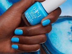 Opi Blue Colors, Powder Blue Nails Designs, Blue Dip Powder Nails, Pale Blue Nails, Opi Gel Polish Colors, Opi Blue Nail Polish, Powder Blue Nails, Blue Nail Polish Colors, Bright Blue Nails