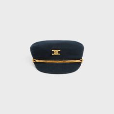 TRIOMPHE SAILOR CAP IN WOOL CLOTH - DARK NAVY | CELINE Classic Navy Wool Hat, Christian Marclay, Sailor Cap, Celine Accessories, Celine Triomphe, Prada Designer, New Fragrances, Dark Navy, Belts For Women