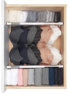 Dresser Drawer Organization, Bedroom Drawers, Drawer Divider, Apartment Budget, Small Bathroom Storage, Home Organisation, Diy Home Decor On A Budget, Drawer Organizers, Closet Designs