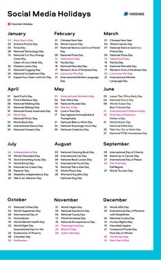 Wanna start planning your social media activities for next year? Here's a list of all the social media holidays you need to know in 2024.📌#Social_Media_Content_Calendar_Template #Social_Media_Holidays #2023_Social_Media #Social_Media_Cheat_Sheet #Social Media Holidays, 2023 Social Media, Social Media Calendar Template, Social Media Cheat Sheet, Content Calendar Template, Business Calendar, Types Social Media Holidays, Social Media Marketing Instagram, Social Media Content Calendar