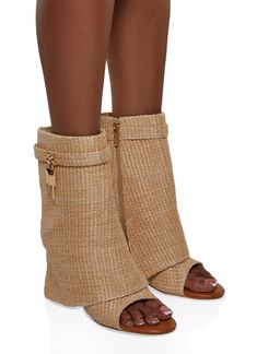 Bootie, Open Toe, Wedge, High Heel: 3-4 inches, Zippers, Solid, Item Number 3118070962388 Womens Cape, Capes For Women, Item Number, Bootie, High Heel, Open Toe, Cape, High Heels, Wedges