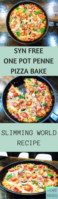 Syn - Free - One - Pot - Penne - Pizza - Bake - Pasta - Slimming - World Syn Free Food, Bake Easy, One Pot Dishes, Syn Free, Pizza Bake, World Recipes, Pizza Pasta, Camping Meals, Main Meals