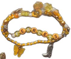 Fearless Bracelet, United Kingdom, Beaded Bracelets, Ships, Collage, Bracelet, Yellow, Pins