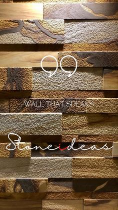 some wood planks are stacked together with the words, wall that speaks and something else