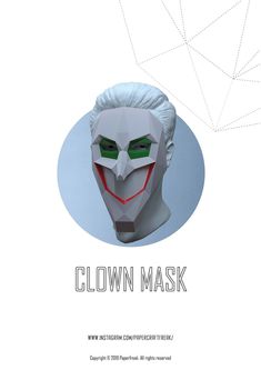 an image of a mask with the words clownn mask on it's face