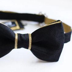 Black and Gold Bow Tie Elegant Gold Tuxedo For Party, Party Bow Tie With Ribbon, Black Ribbon Fitted Bow Tie For Party, Elegant Gold Tie For Black-tie Events, Elegant Gold Tuxedo For Groom, Fitted Black Bow Tie For Party, Fitted Gold Bow Tie For Wedding, Classic Gold Bow Tie For Groom, Gold Classic Bow Tie For Groom