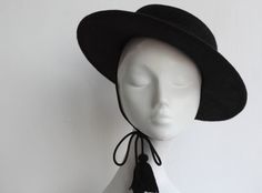 Bolero Hat, Black And White Hats, Black Wool Hat, Navy Ribbon, Philip Treacy, Boater Hat, Hat Style, Love Hat, Stylish Hats