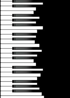 the piano keys are black and white