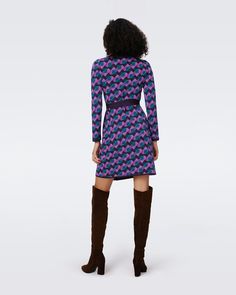 The definition of cozy-chic, the Edwina wrap dress is cut from a jacquard knit. This piece has long sleeves, a V-neckline, and a contrasting belt that cinches the waist.Eloisa is 5 Foot and 8 Inches and wearing a size XS. Fitted Long Sleeve V-neck Dress For Winter, Fitted V-neck Wrap Dress For Fall, V-neck Wrap Dress For Fall, Fitted Mini Wrap Dress For Fall, Fitted Mini Length Wrap Dress For Fall, Chic Jacquard Knit Mini Dress, Fitted Jacquard Knit Knee-length Dress, Long Sleeve Wrap Dress For Fall, Fall Long Sleeve Wrap Dress