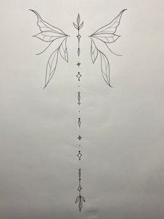 a drawing of a long line of arrows with leaves on it's end and one arrow in the middle