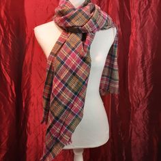 The Item Is Brand New With Tags And Has Never Been Worn. The Material Blend Can Be Found In The Pictures. The Item Has No Damage. Red Plaid Scarf, Red Plaid, Plaid Scarf, Scarf Wrap, Scarf Accessory, Red White, J Crew, Red And White, Plaid