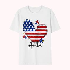 an american heart with stars and the word america on it