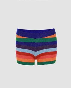 Multicolor Stretch Shorts With Built-in Shorts, Trendy Striped Shorts With Built-in Shorts, Stretch Striped Shorts, Playful Vacation Shorts, Fitted Striped Summer Shorts, Striped Stretch Summer Shorts, Multicolor Bottoms With Built-in Shorts, Trendy Fitted Plaid Shorts, Fitted Casual Plaid Shorts