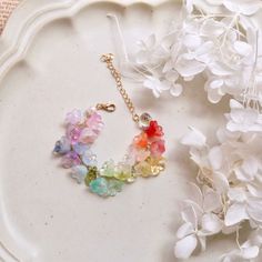 Rainbow Flower-shaped Jewelry For Gifts, Multicolor Flower Crystal Bracelet Gift, Colorful Flower-shaped Jewelry For Gifts, Colorful Flower-shaped Jewelry Gift, Colorful Flower Shaped Jewelry For Gifts, Colorful Flower Shaped Jewelry Gift, Colorful Flower-shaped Bracelets For Gifts, Colorful Flower Bracelets As Gift, Colorful Flower Bracelets For Gifts