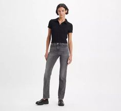 314 Shaping Straight Women's Jeans - Black | Levi's® US Fitted Jeans For Work With Standard Cut Leg, Levi's Relaxed Fit Jeans With Standard Cut Leg, Levi's Jeans Relaxed Fit Standard Cut, Levi's Mid-rise Relaxed Fit Jeans, Levi's High-rise Straight Fit Jeans, Levi's Fitted Denim Flare Jeans, Levi's Slim Fitted Bottoms, Levi's Mid-rise Fitted Flare Jeans, Fitted Slim Levi's Bottoms