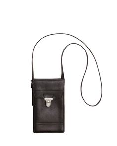 This unisex bag is the smallest of the Gear line, a new addition to LEMAIRE’s family of accessories. It is made of a smooth irregular grained vegetable-tanned leather - certified LWG Bronze - with a shiny finish. The Multi-Pocket Gear bag features four card slots, two internal pockets and one external. It can fit small accessories such as a wallet, a card holder or a smartphone. An adjustable strap allows the bag to be worn in different ways: around the neck, on the shoulder or cross-body. Adjus Classic Satchel Phone Bag For Daily Use, Leather Phone Bag Satchel For Daily Use, Classic Satchel Phone Bag For Travel, Classic Travel Satchel Phone Bag, Versatile Leather Shoulder Phone Bag, Classic Leather Mobile Phone Bag, Soft Leather Phone Shoulder Bag, Classic Formal Crossbody Phone Bag, Travel Phone Bag In Soft Leather