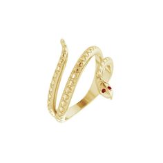 This Garnet Snake Ring is a luxurious, sophisticated piece of jewelry. Crafted from 14k Yellow Gold and set with a deep red Garnet gemstone, it radiates subtle elegance and exquisite taste. This exclusive ring is sure to turn heads and captivate hearts. Available in 14K Yellow Gold | 14K White Gold | 14k Rose Gold | Sterling Silver 1mm Round Mozambique Garnets Luxury Stackable Ruby Ring For Wedding, Luxury Gemstone Stackable Rings For Formal Occasions, Luxury Stackable Ruby Ring For Anniversary, Luxury Stackable Ruby Jewelry, Luxury Gemstone Snake Ring For Formal Occasions, Luxury Formal Gemstone Snake Ring, Elegant Garnet Ruby Ring Stamped 14k, Luxury Stackable Ruby Ring, Luxury Red Stackable Jewelry