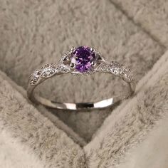 Nwt- Exquisite Purple Cubic Zirconia Ring With Simple Design Titanium-Alloy-Silver There Are 2 Sizes Left 1 In Size 9 1 In Size 10 Purple Wedding Rings, Purple Engagement Rings, Antique Promise Rings, Cute Promise Rings, Amethyst Wedding Rings, Pretty Engagement Rings, Amethyst Wedding, Amethyst Ring Engagement, Cute Engagement Rings