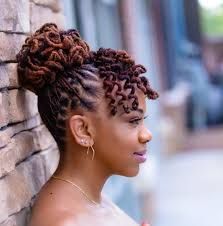 Dread Styles Women Wedding, Dreadlock Curly Hairstyles, Loc Styles Medium Curls, Loc Hairstyle For Wedding, Locs With Shaved Back, Curly Loc Ponytail Styles, Short Wedding Loc Styles, Loc Hairstyles For Black Women Long, Lock Updo Dreadlocks