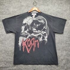 Vintage Korn Skull T Shirt Easy 30 day return policy Layered Shirts Outfit 90s, Korn Merch, Korn T Shirt, Korn Shirt, 90s Concert, T Shirt Graphics, Black 90s, Tour Merch, Skull T Shirt