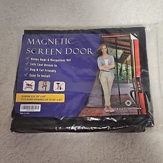 the magnetic screen door is open and ready to be used