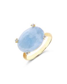 Simplicity and elegance come together in this 18kt gold, diamonds and aquamarine ring with an essential yet peculiar design, ode to the sea and the sky ... and to the infinite shades of blue. DIAMONDS: - Weight (total): 0.06 CT - Clarity: VS - Color: G - Cut: round Natural stones: - MILK AQUAMARINE Weight (total): 6.50 CT Luxury Light Blue Brilliant Cut Ring, Luxury Light Blue Ring With Brilliant Cut, Luxury Light Blue Topaz Ring With Center Stone, Elegant Light Blue Aquamarine Diamond Ring, Elegant Light Blue Diamond Ring, Luxury Blue Oval Moonstone Ring, Luxury Light Blue Brilliant Cut Topaz Ring, Elegant Light Blue Brilliant Cut Ring, Elegant Blue Moonstone Ring For Formal Occasions