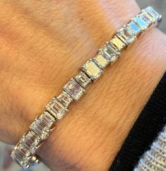 Emerald Moissanite Tennis Bracelet Women Simulated Diamond Bracelet Wedding Gift Wedding Gift Signs, Bracelet Wedding, Bracelet Women, Gifts Sign, Colored Contacts, Significant Other, Wedding Bracelet, Bracelets And Charms, Tennis Bracelet