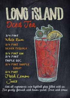 the long island iced tea menu