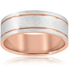 two tone gold and white wedding band