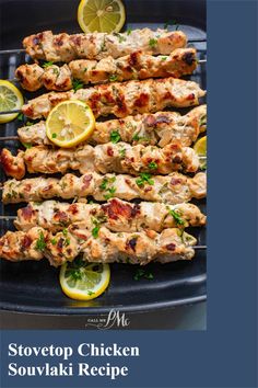 chicken souvlaki recipe with lemons and parsley