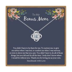 PRICES MAY VARY. 🎁TO MY BEST BONUS MOM: You didn't have to be there for me, To nurture me, to give me advice when I was lost, to comfort me when I was nervous, or even to show me that you care. You didn't have to do all of those things, but you did and do all the time. I truly don't know where I would be without you. Thank you for loving me as your own. 🎁PACKAGE: Step mom gift comes with an PAERAPAK jewelry box, a gift bag, a thank you card, an envelope and a special card, great for gift givin Valentine's Day Birthday Gift Wrapped Jewelry, Elegant Anniversary Jewelry Gift Wrapped, Round Necklace With Gift Box For Anniversary, Elegant Jewelry For Anniversary, Gift Wrapped, Valentine's Day Anniversary Gift Wrapped Jewelry, Silver Necklace For Anniversary With Gift Box, Mother's Day Anniversary Gift Birthstone Necklace, Elegant Gift Wrapped Jewelry For Mother's Day, Elegant Gift-wrapped Jewelry For Mother's Day