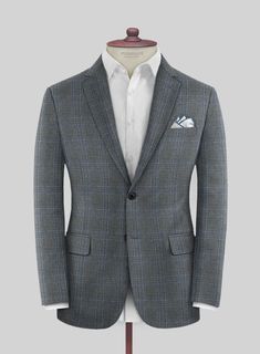 Establish commitment toward fineness by donning our Caccioppoli Fina Gray Wool Jacket. In addition, our jacket is crafted from pure wool fabric that brings delicate, comfy, yet silk-stocked textures and presents a luxe finish that carries a pleasant warmth with a checks pattern over a gray shade. Furthermore, nodding to the nobility with impeccable tailoring galvanizes a sleek couture that retains the bold spirit worthy of compliments while turning up at glamorous yet formal venues. 
 
 
 Look I Grey Wool Suit, Checks Pattern, Flannel Suit, Designer Suits For Men, Grey Flannel, Flannel Jacket, Suits And Jackets, Men's Wear, Plaid Design