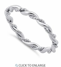 Sterling Silver Twist Ring Plain Silver Rings, Rope Ring, Rope Rings, Rope Jewelry, Silver Jewels, Twist Ring, Silver Style, Thumb Rings, Bracelet Argent