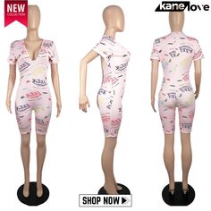 Printed Holes Sexy Short-sleeved V-neck Jumpsuit Elevate Your Style, Your Style, Jumpsuit, V Neck, Free Shipping