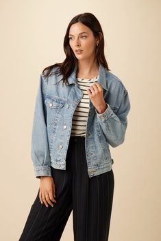 AGOLDE Charli Denim Jacket - Debate Oversized Single-breasted Denim Jacket For Work, Single-breasted Relaxed Fit Denim Jacket, Oversized Collared Single-breasted Denim Jacket, Vintage Denim Blue Single-breasted Denim Jacket, Vintage Single-breasted Cotton Denim Jacket, Sustainable Shopping, Vintage Denim Jacket, Fit Body, Trucker Jacket