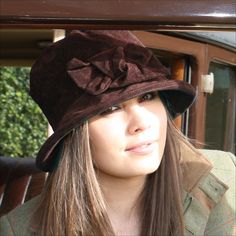 Perfect for chilly wet winter weather, this smart rainproof hat will keep you dry and glamorous at the same time!  The rich brown coffee colour is extremely flattering - and looks SO much better than black if you have a colourful coat!Handmade in the UK, the hat is fully adjustable, so even those ladies with smaller heads can make an impact too!This is our ANNA SOFT HAT:•Handmade in Leicester, UK, from great quality soft suedette•Would you believe - the suedette material is showerproof! •Has a w Waterproof Curved Brim Winter Hat, Winter Waterproof Bucket Hat, Waterproof Bucket Hat For Winter, Anna Hat, Leicester Uk, Hat With Bow, English Vintage, Navy Hats, Soft Hats