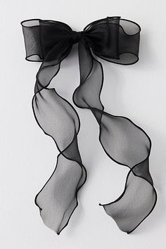 Forever femme and so chic, this classic hair bow is featured in a delicate, sheer fabrication with long flowing tails for the perfect dainty detail for any hairdo. | Lady Bow by Free People in Black Tule Bows, Black Hair Bows, Classic Hair, Fascinator Hats, Head Accessories, Diy Hair Accessories, Black Ribbon, Black Bow, Cute Black