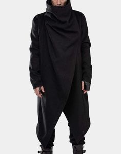 Cyberpunk Cloak - Anagoc Cyberpunk Long Sleeve Winter Outerwear, Cyberpunk Long Sleeve Windbreaker For Winter, Black Baggy Long Sleeve Outerwear, Alternative Oversized Winter Outerwear, Long Sleeve Techwear For Cosplay, Techwear Long Sleeve Outerwear For Cosplay, Long Sleeve Techwear Outerwear For Cosplay, Oversized Long Sleeve Outerwear For Cosplay, Futuristic Black Long Sleeve Outerwear