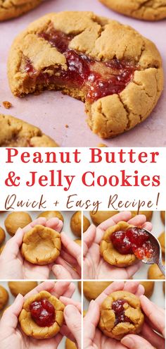 peanut butter and jelly cookies are the perfect treat to eat for breakfast or as an appetizer