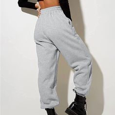 New Yovela Women Hight Waisted Baggy Sweatpants Jogger Gray Sz Small Closure Elastic Hight Rise Soft Trousers With Pockets Baggy Joggers With Elastic Waistband For Fall, Baggy High-waisted Sweatpants With Elastic Waistband, High Waist Joggers With Elastic Waistband, High Waist Relaxed Fit Winter Bottoms, High Waist Baggy Joggers With Elastic Waistband, Baggy High-waist Joggers With Elastic Waistband, High Waist Harem Pants For Fall Loungewear, High-waist Harem Pants For Fall Loungewear, Trendy Baggy Joggers For Fall