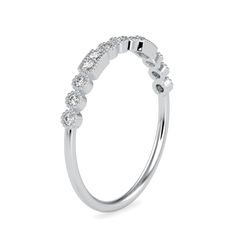 Stamped: 14K Total Ring Weight: 1.3 Grams Diamond Weight: 0.11 Carat (F-G Color, VS2-SI1 Clarity) 1.3 Millimeters Diamond Quantity: 13 SKU: [601984] Elegant Moissanite Half Eternity Ring, Classic Stackable Diamond Rings With Open Band, Classic Diamond Stackable Rings With Open Band, Silver Oval Diamond Ring With Half Eternity Band, Oval Silver Diamond Half Eternity Ring, Classic Half Eternity Stackable Rings, Classic Stackable Half Eternity Rings, Modern White Gold Diamond Ring With Halo Design, Classic Halo Diamond Ring With Round Band