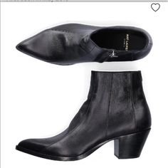 Nwt Authentic Saint Laurent Paris Finn Black Genuine Calfskin Leather Pointy Toe Ankle Boots Size Eur 36 In A Classic Style. Leather Upper, Lining And Sole. Side Zipper. Silver Tone Hardware. Block Comfortable Heel Measures About 2.5”. Made In Italy. No Original Box Or Dust Bag But Will Definitely Come In A Nice Box With The Dust Bag. Bundle And Save Open To Reasonable Offers! Mens Heeled Boots, Pointed Chelsea Boots, Chelsea Boots Men Outfit, Bad Boyfriend, Boots Men Outfit, Saint Laurent Boots, Ankle Cowboy Boots, Men In Heels, Heeled Chelsea Boots