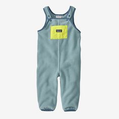 Cozy overalls built from one of our favorite fabrics: warm, double-sided 100% recycled polyester fleece. Sizes 3M-18M have a full zip-through inseam for easy diaper changes. Made in a Fair Trade Certified™ factory. | Patagonia Baby Synchilla® Fleece Overalls in Thermal Blue, 4T - Kids' Clothing - Recycled Nylon/Recycled Polyester/Pfas Fleece Overalls, Patagonia Baby, Baby Patagonia, Pocket Bag, Double Face, Baby Bag, Body Size, Fair Trade, Patagonia